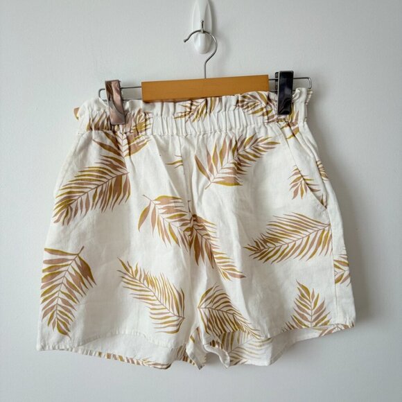 Billabong Fake Love SET High Waist Shorts Crop Tie Top Weave Palm NWT Sz Small - Picture 5 of 8